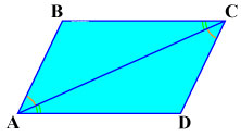 Накрест лежащие углы при диагонали равны