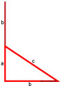 Теорема Пифагора. Катет длиной a достраиваем на расстояние b