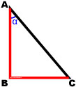 Тангенсом острого угла α в прямоугольном треугольнике называется отношение противолежащего катета к прилежащему катету.