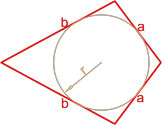 формула площади дельтоида по двум неравным сторонам и радиусу вписанной окружности
