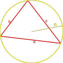 формула площади треугольника по трем сторонам и радиусу описанной окружности