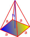 объём правильной четырёхугольной пирамиды