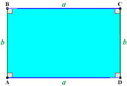 Прямоугольник — это четырехугольник, у которого все углы равны 90° (т.е. являются прямыми)