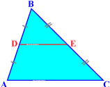 Средняя линия треугольника параллельна одной из его сторон и равна половине этой стороны