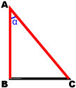Косинусом острого угла α в прямоугольном треугольнике называется отношение прилежащего катета к гипотенузе.