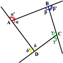 Угол, смежный любому углу выпуклого четырёхугольника, называется внешним углом